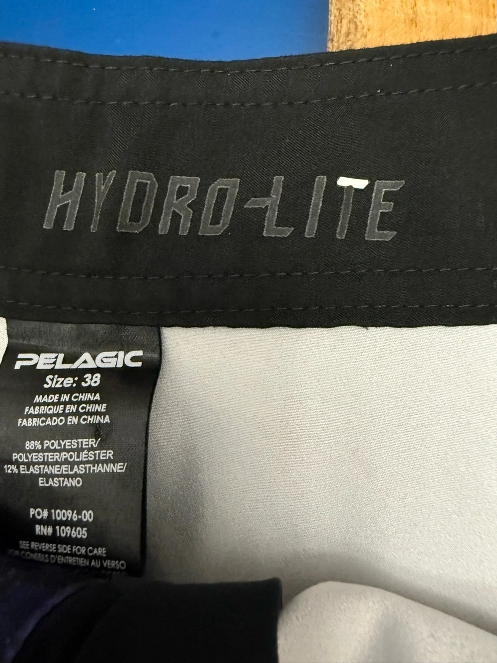 Pelagic Hydro-Lite Board Shorts Mens 38 Blue Fish Scale Fishing Performance